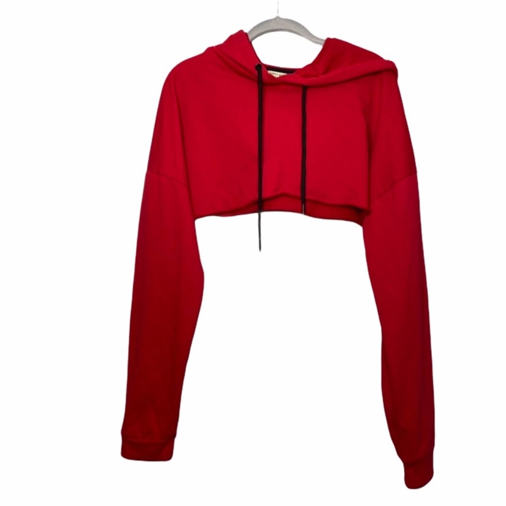 Emma & Sam Raw Hem Crop Pullover Hoodie